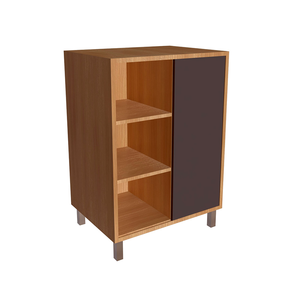Gabinete de Banheiro Julia 1 PT Mel e Grafite