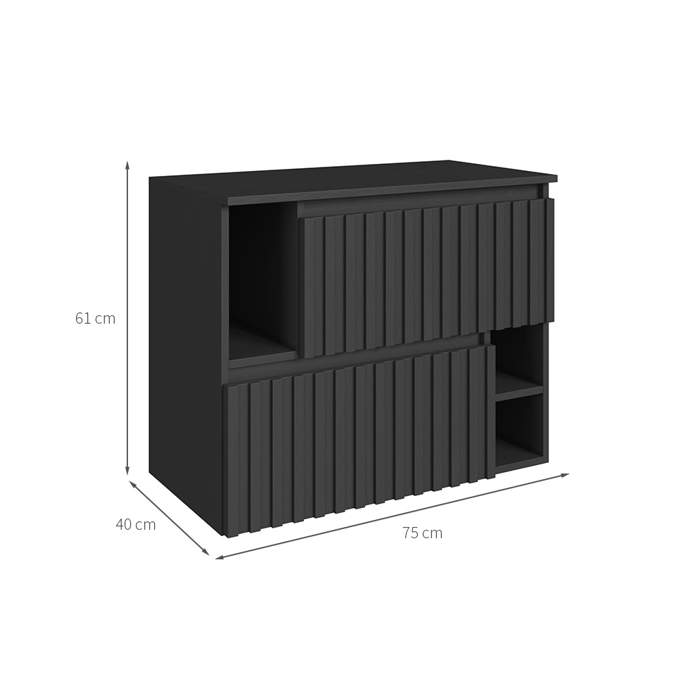 Gabinete de Banheiro Luiza 2 PT Grafite