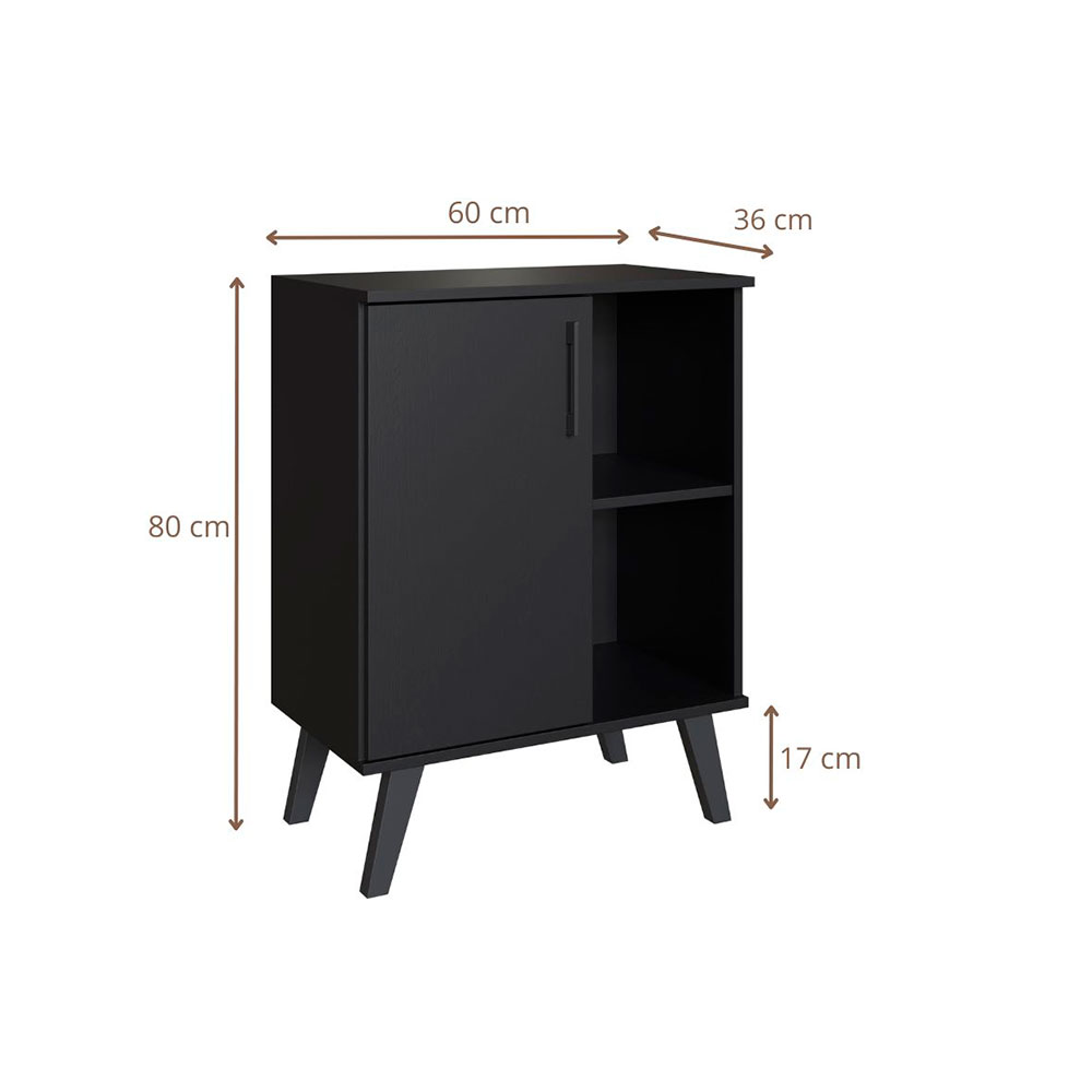 Gabinete de Banheiro Lumia 1 PT Preto