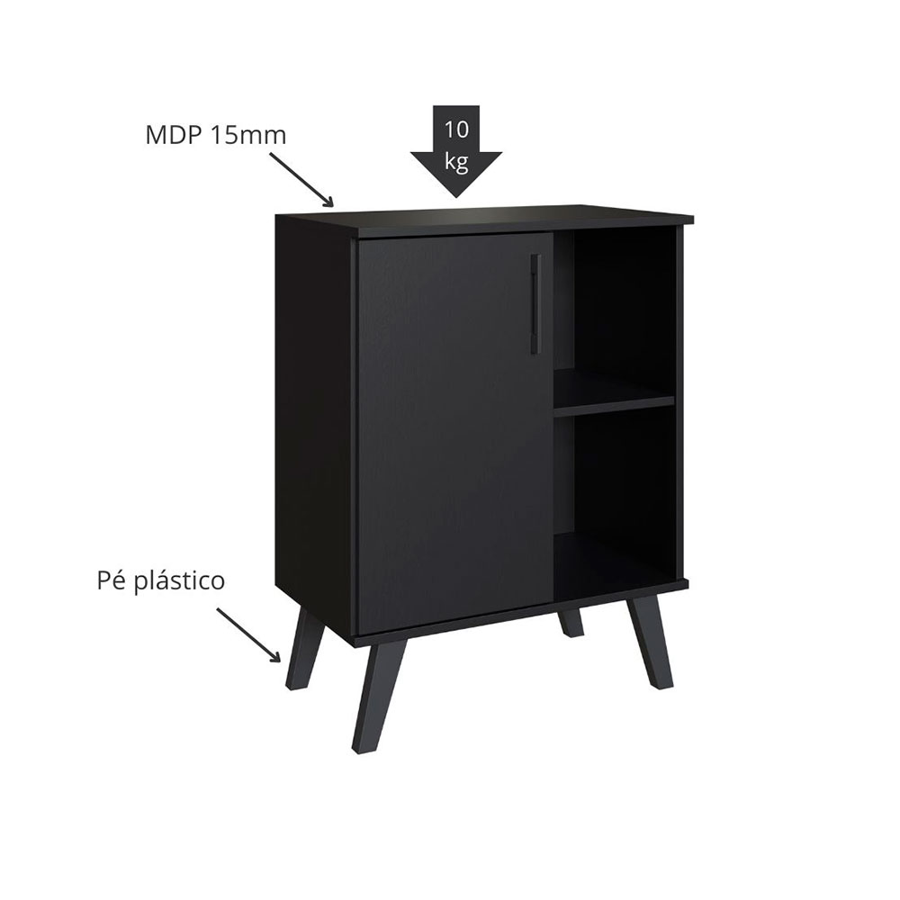 Gabinete de Banheiro Lumia 1 PT Preto