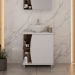 Gabinete de Banheiro Moab 1 PT Branco e Tannat
