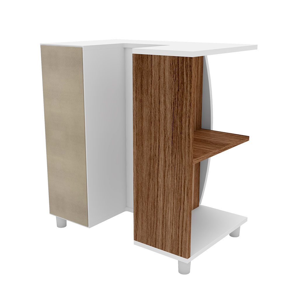 Gabinete de Banheiro Moab 1 PT Branco e Tannat