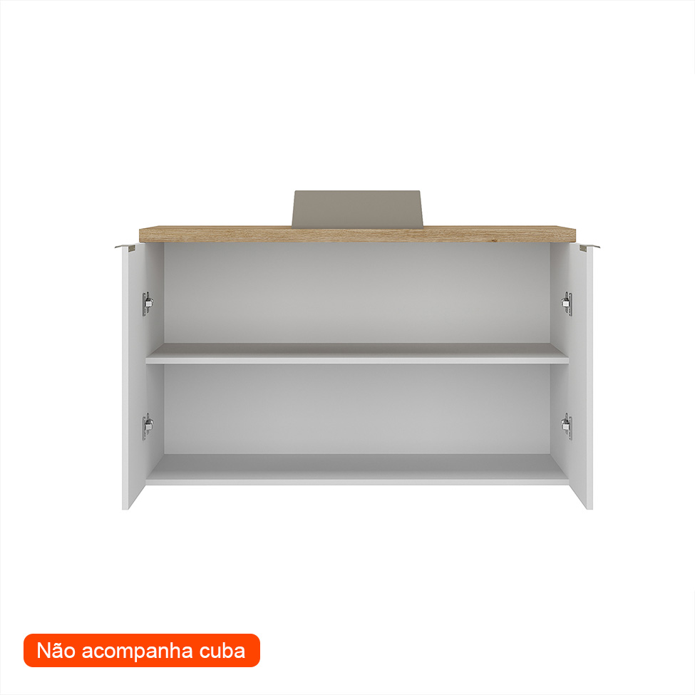 Gabinete de Banheiro Nature 2 Portas Branco 110 cm