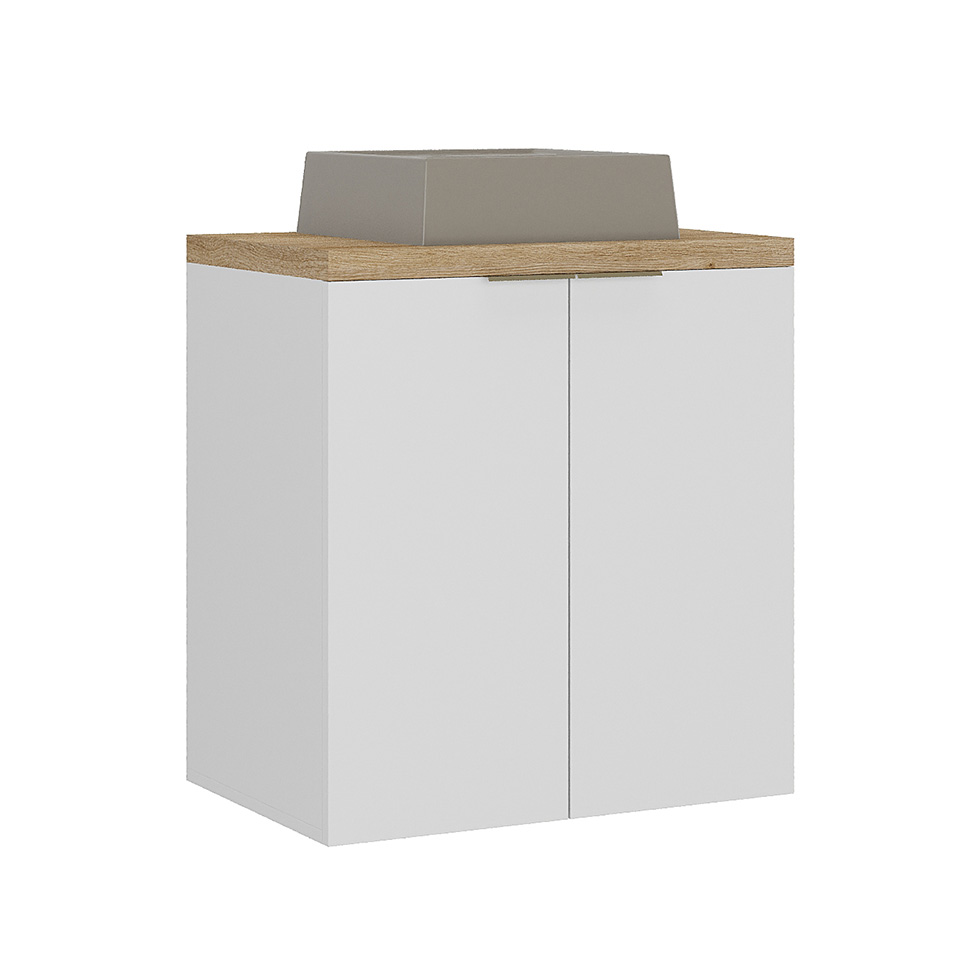 Gabinete de Banheiro Nature 2 Portas Branco 60 cm