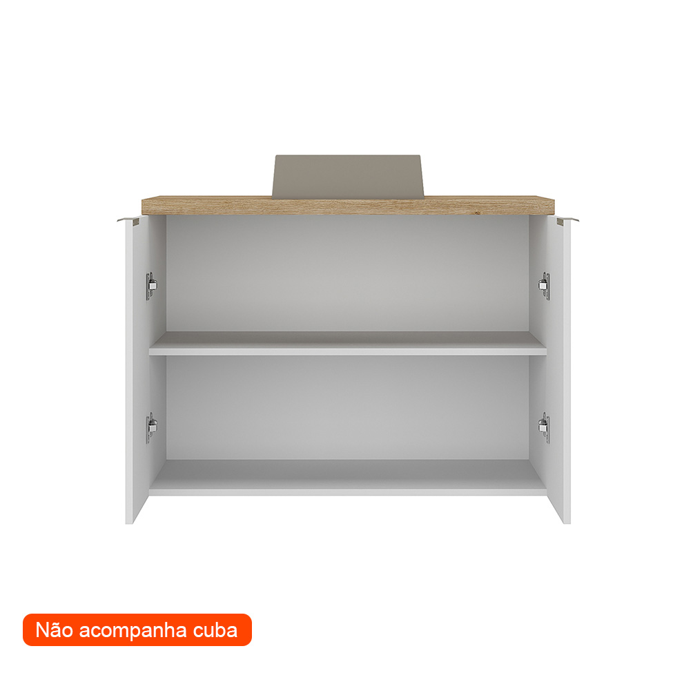 Gabinete de Banheiro Nature 2 Portas Branco 90 cm