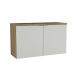 Gabinete de Banheiro Nature 2 Portas Carvalho e Branco 110 cm
