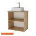 Gabinete de Banheiro Nature 2 Portas Carvalho e Branco 60 cm