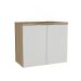 Gabinete de Banheiro Nature 2 Portas Carvalho e Branco 75 cm