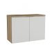 Gabinete de Banheiro Nature 2 Portas Carvalho e Branco 90 cm