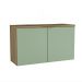 Gabinete de Banheiro Nature 2 Portas Carvalho e Verde 110 cm