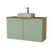 Gabinete de Banheiro Nature 2 Portas Carvalho e Verde 110 cm