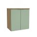 Gabinete de Banheiro Nature 2 Portas Carvalho e Verde 60 cm