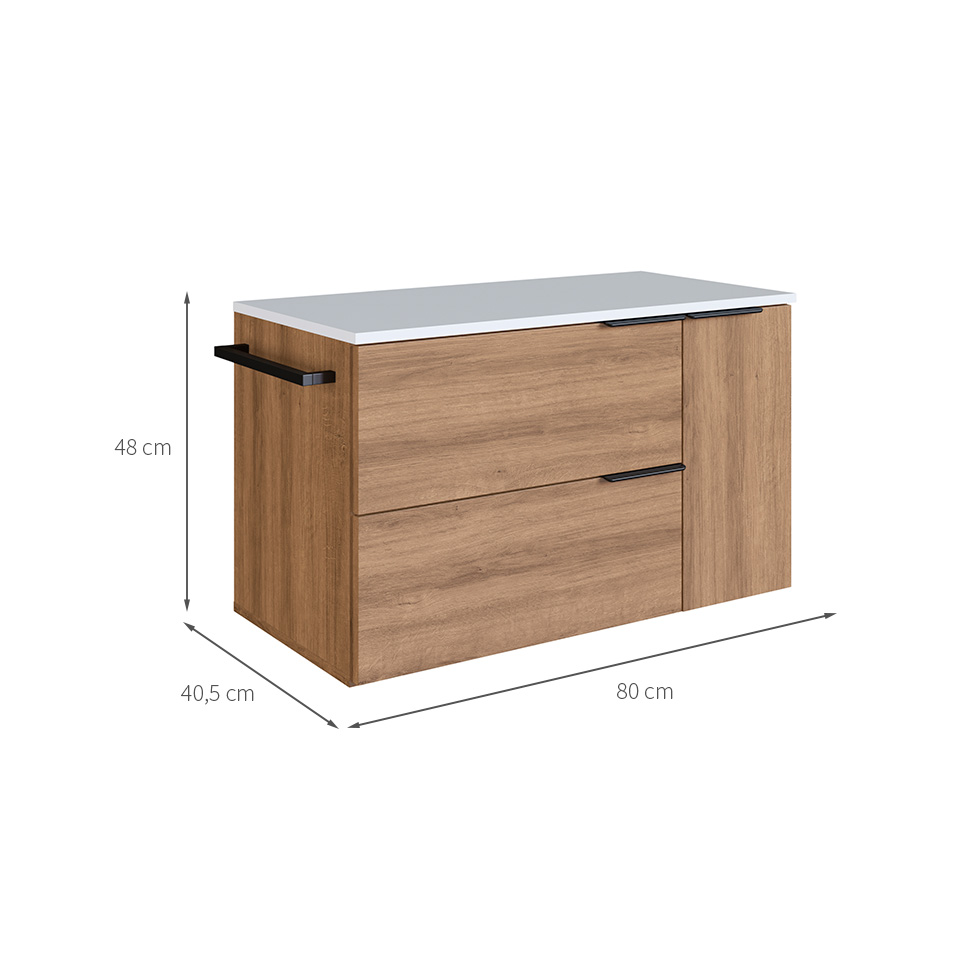 Gabinete de Banheiro Pamplona 2 PT 1 GV Mel e Branco