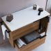 Gabinete de Banheiro Pamplona 2 PT 1 GV Mel e Branco