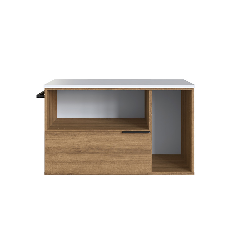 Gabinete de Banheiro Pamplona 2 PT 1 GV Mel e Branco