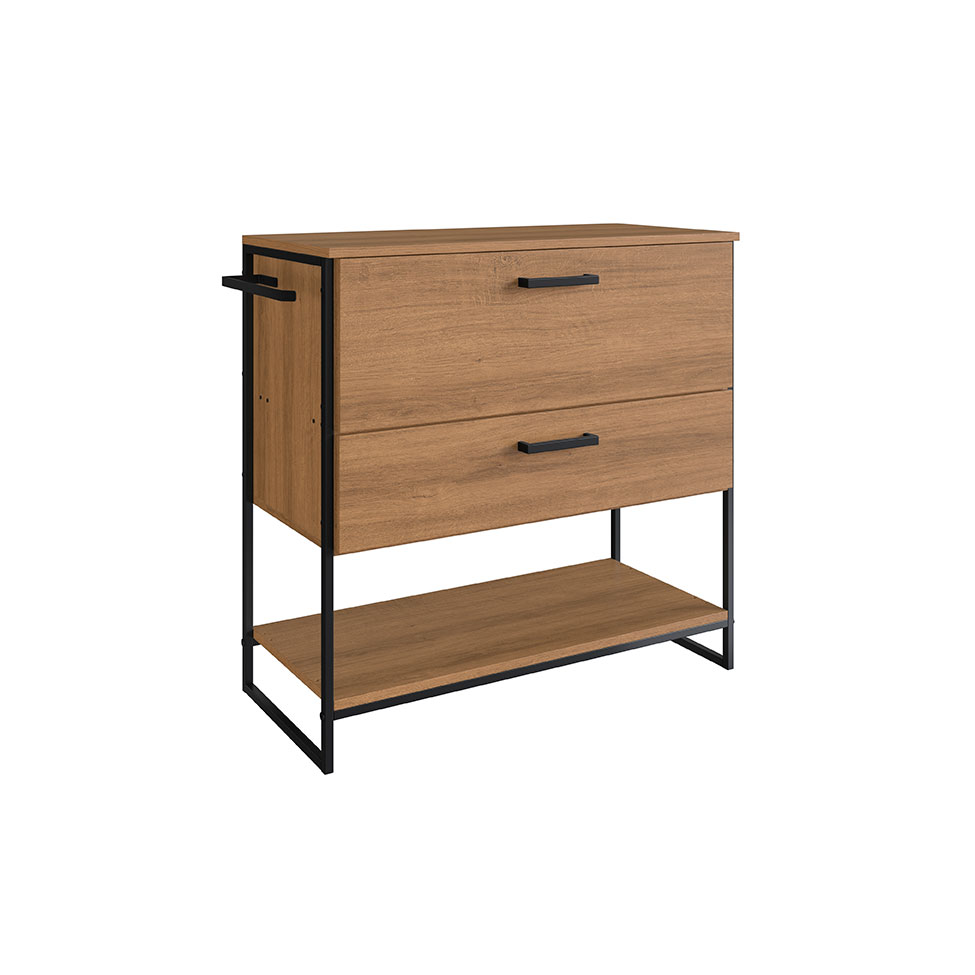 Gabinete de Banheiro Paricel 1 PT 1 GV Mel e Preto