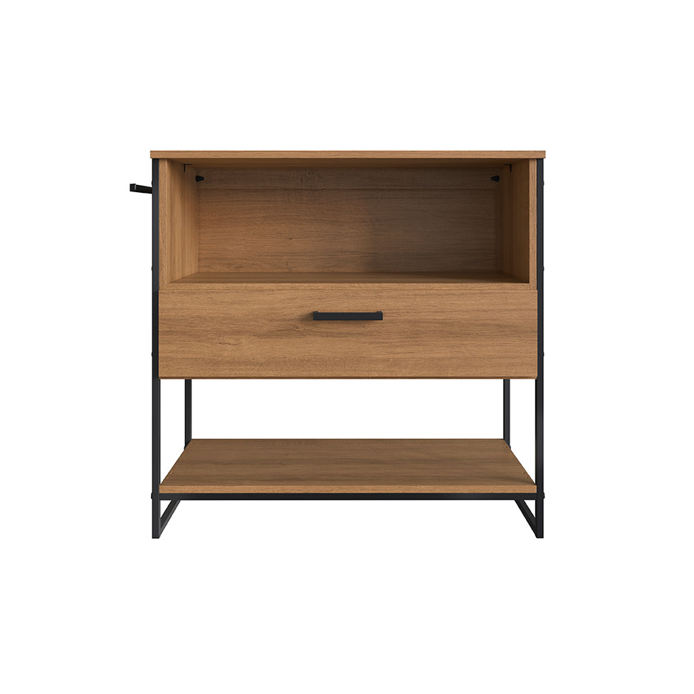 Gabinete de Banheiro Paricel 1 PT 1 GV Mel e Preto