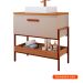 Gabinete de Banheiro Portinari 1 PT Capuccino e Freijó 65 cm