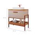 Gabinete de Banheiro Portinari 1 PT Capuccino e Freijó 65 cm