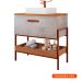 Gabinete de Banheiro Portinari 1 PT Cimento e Freijó 85 cm