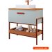 Gabinete de Banheiro Portinari 1 PT Pistache e Freijó 65 cm