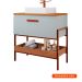 Gabinete de Banheiro Portinari 1 PT Pistache e Freijó 85 cm