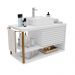 Gabinete de Banheiro Urban 1 PT Branco e Dourado