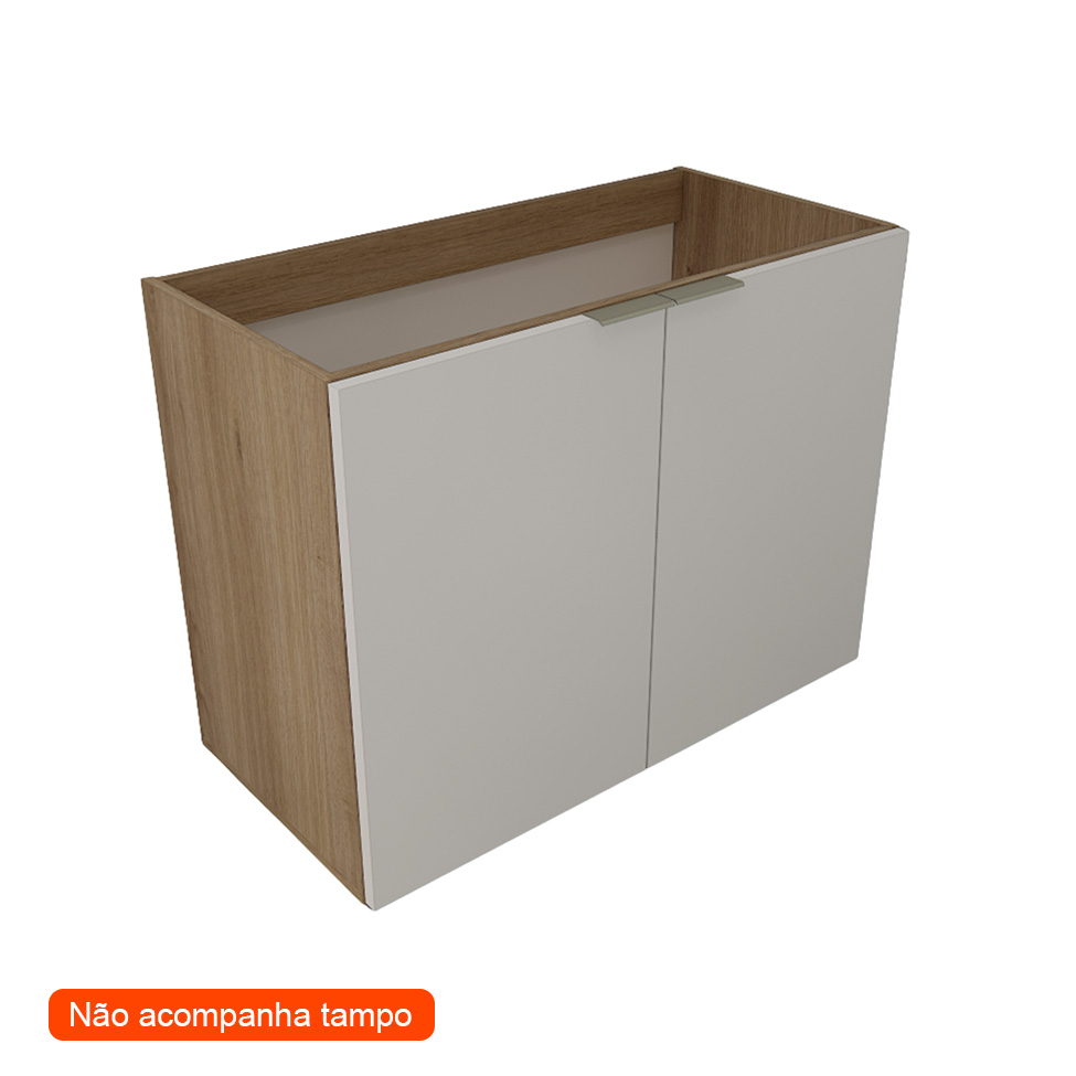 Gabinete de Banheiro Vittare 2 Portas Carvalho e Nude