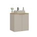Gabinete de Banheiro com Cuba Nature 2 Portas Nude e Carvalho 60 cm