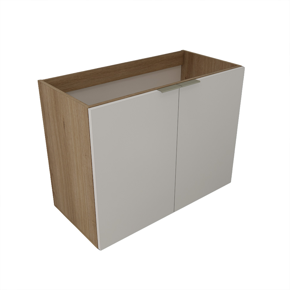 Gabinete de Banheiro com Pia Vittare 2 Portas Carvalho e Nude