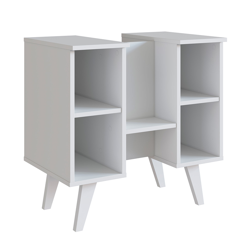 Gabinete de Banheiro de Coluna Slim 1 PT Branco