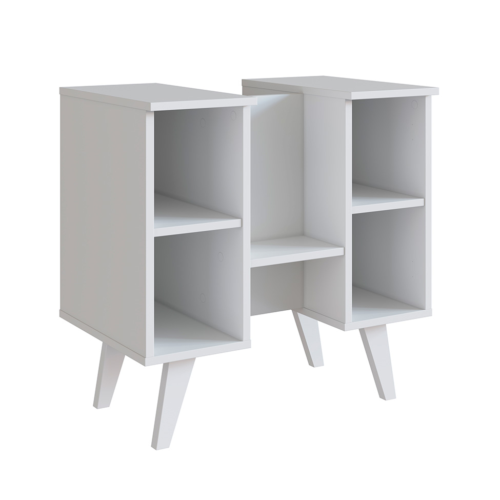 Gabinete de Banheiro de Coluna Slim 1 PT Branco e Montana