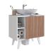 Gabinete de Banheiro de Coluna Slim 1 PT Branco e Montana