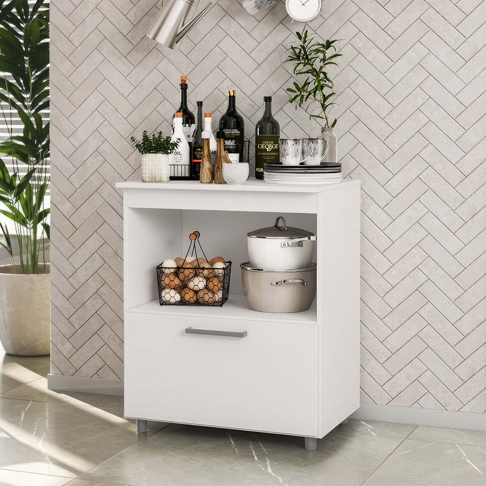 Gabinete de Cozinha Begônia 1 Porta Branco