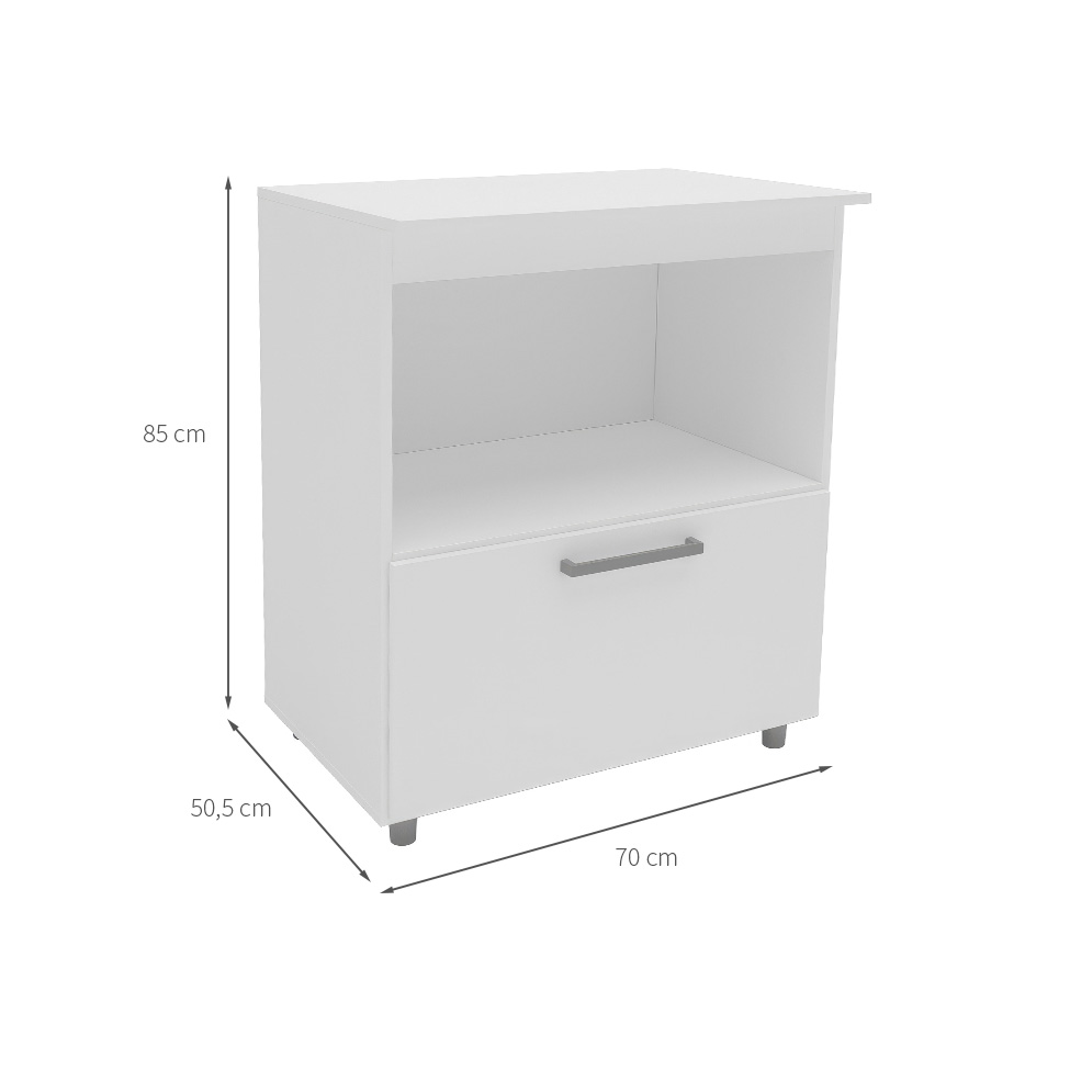 Gabinete de Cozinha Begônia 1 Porta Branco