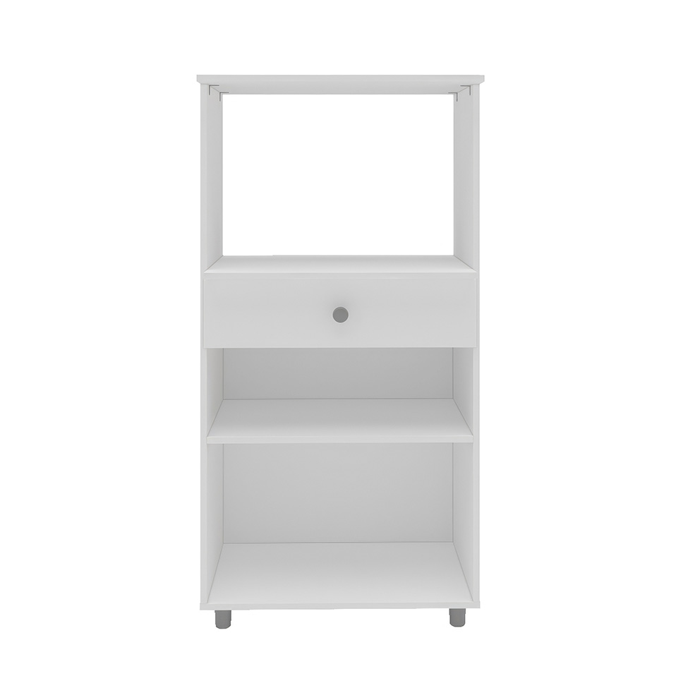 Gabinete de Cozinha para Microondas Hortência 2 Portas 1 Gaveta Branco