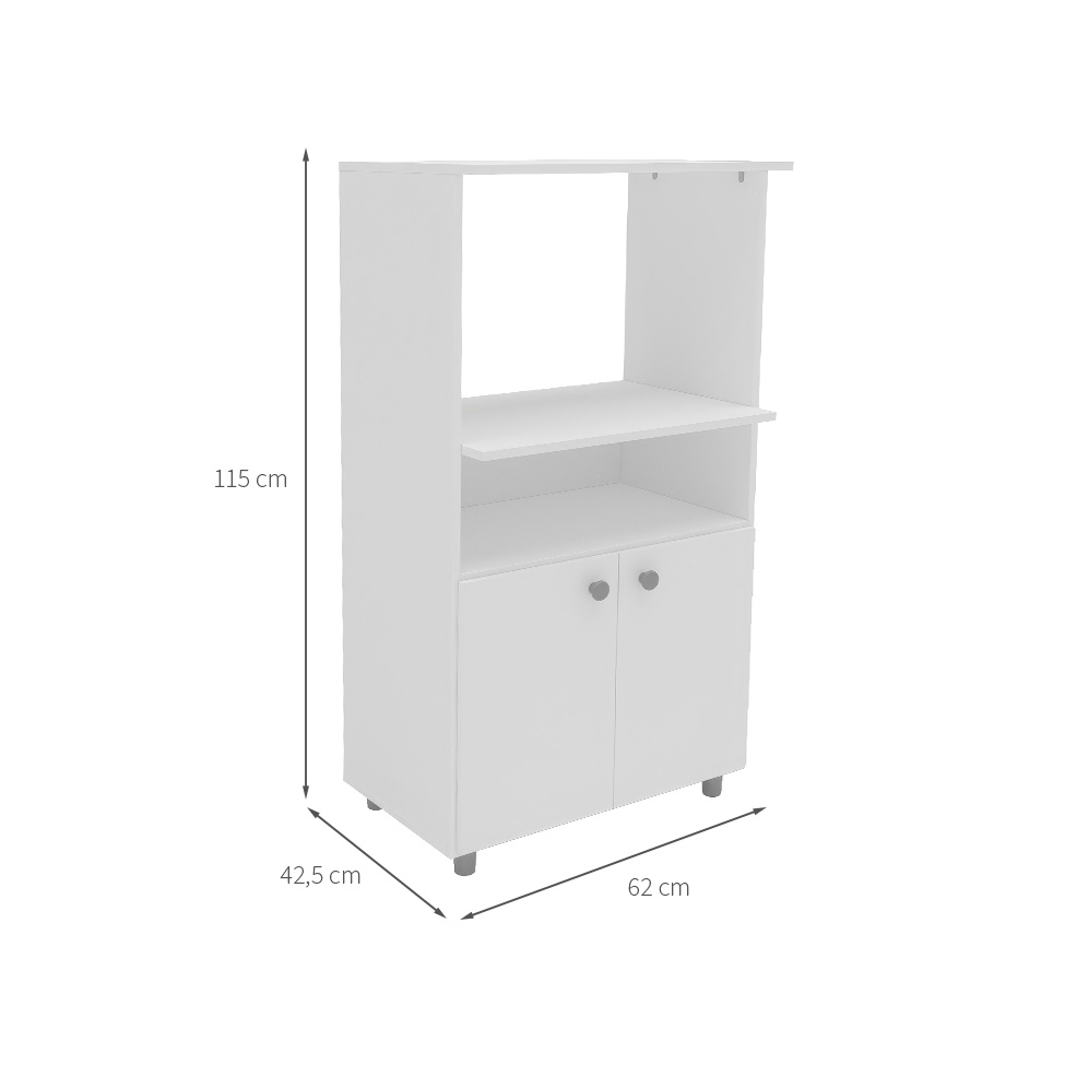 Gabinete de Cozinha para Microondas Hortência 2 Portas Branco
