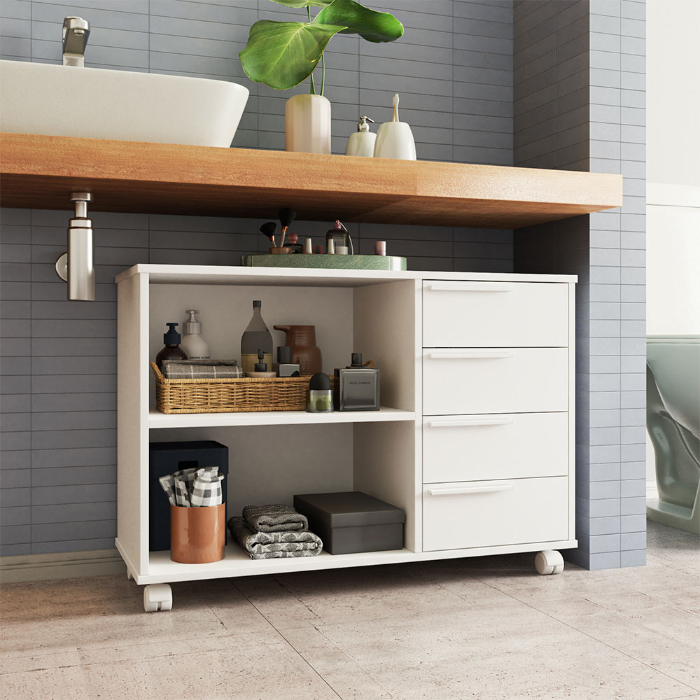 Gabinete para Banheiro Lavre 4 GV Branco