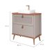Gabinete para Banheiro Veneto 1 PT 1 GV Capuccino e Freijó 80 cm