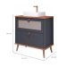 Gabinete para Banheiro Veneto 1 PT 1 GV Titanium e Freijó 61 cm