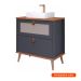Gabinete para Banheiro Veneto 1 PT 1 GV Titanium e Freijó 80 cm