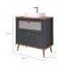 Gabinete para Banheiro Veneto 1 PT 1 GV Titanium e Freijó 80 cm