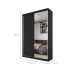 Gaurda-Roupa Solteiro com 1 Espelho Geneve 100% MDF 2 Portas 2 Gavetas Preto