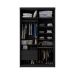 Gaurda-Roupa Solteiro com 1 Espelho Geneve 100% MDF 2 Portas 2 Gavetas Preto