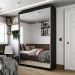 Gaurda-Roupa Solteiro com 2 Espelhos Geneve 100% MDF 2 Portas 2 Gavetas Preto