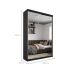 Gaurda-Roupa Solteiro com 2 Espelhos Geneve 100% MDF 2 Portas 2 Gavetas Preto