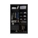Gaurda-Roupa Solteiro com 2 Espelhos Geneve 100% MDF 2 Portas 2 Gavetas Preto