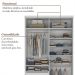 Gaurda-Roupa Solteiro com 2 Espelhos Geneve 100% MDF 2 Portas 2 Gavetas Preto