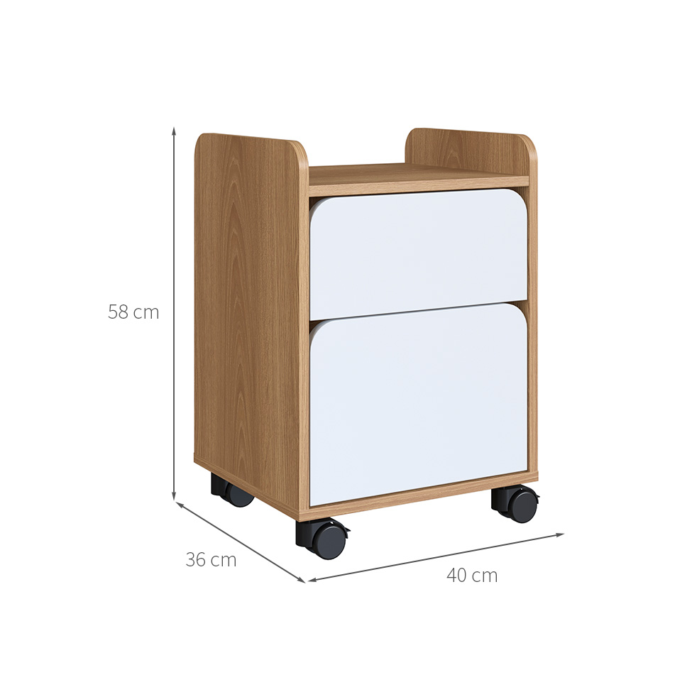 Gaveteiro Flexus 2 GV Hanover e Branco