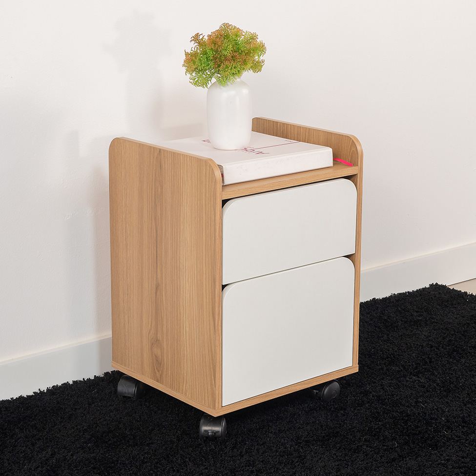 Gaveteiro Flexus 2 GV Hanover e Branco